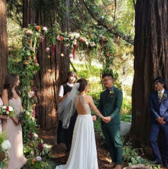 Kristen Lepore and Daniel Kwan on their big day in 2016